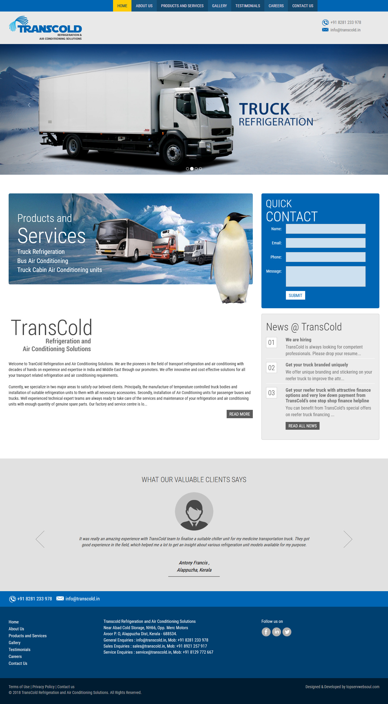 Transcold Refrigeration Air Conditioning Solutions
